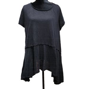 Lane Bryant Flared Pullover Blouse Black Top SIZE 18/20